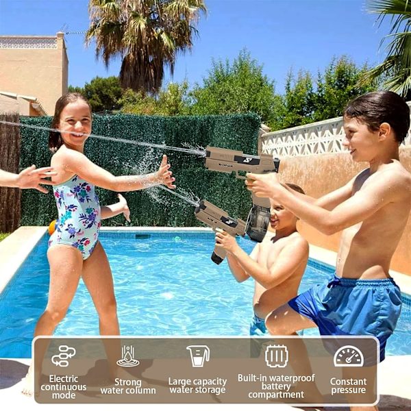 Elektrisk vattenpistol för vuxna barn, automatisk vattenpistol, automatisk vattenpistol, sommarvattensporter, vattenleksaker