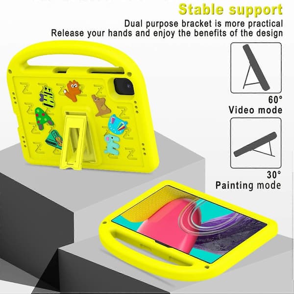 Stativfodral för Honor Pad X8a EVA+PC Tablet Skyddsfodral med Axelrem - Gul