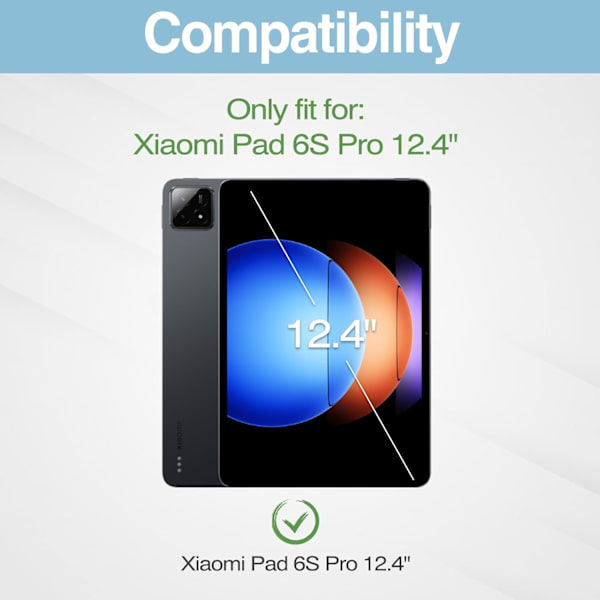 Xiaomi Pad 6S Pro 12.4\", Slankt Cover Stativ Hårdt Shell Case – Sort