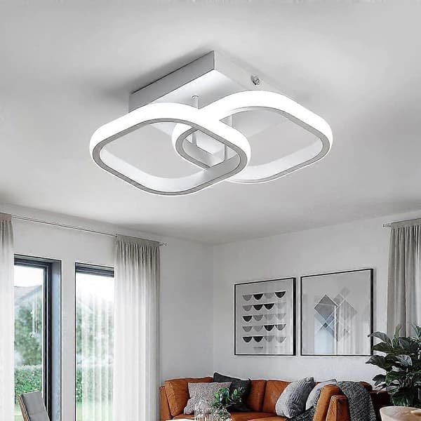20W LED Taklampa, 6000K Kallvit Dia 24CM, Vit [Energiklass E]