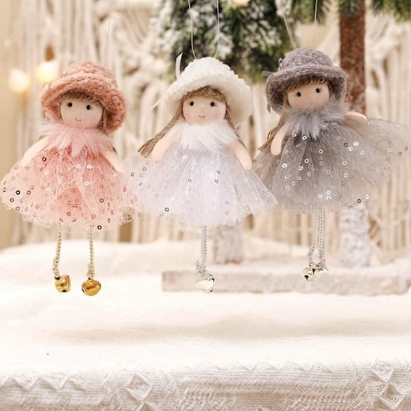 Christmas Tree Ornaments 3 Pcs Plush Doll Pendant - Cute Plush Angel Ornaments