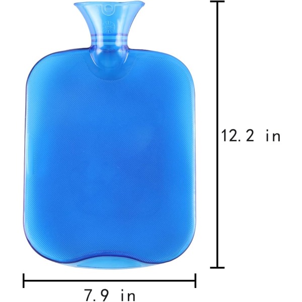 Högkvalitativ gummiflaska med lock, transparent varmvattenflaska 2L med stickad ärm. (RÖD)