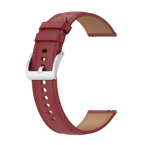 Lærreim for Galaxy Watch / Huawei Watch Rød