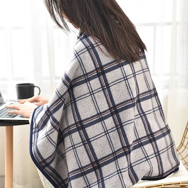 Varm bärbar filt, poncho filt med knappar, mysig fleece gosig filt kappa, 80x130cm