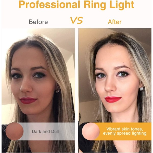 Clip on Ring Light, Uppladdningsbar 60 LED Selfie Ring Light för telefon, bärbar dator, surfplatta (3 modeller)