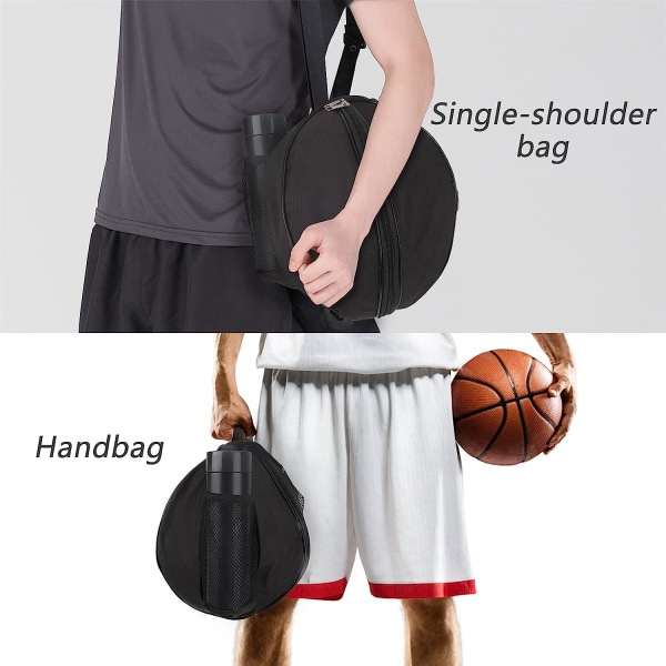 Dewa vattentät basketväska, vattentät basketväska med justerbara axelband, förvaringsväska för basketvolleyboll (svart)