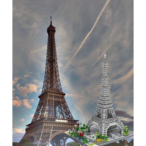 Bygg Eiffel-tornet Miniatyrblock Set, 3369 st Miniatyrblock 3D Pussel Leksaker, Presenter till Vuxna och Barn