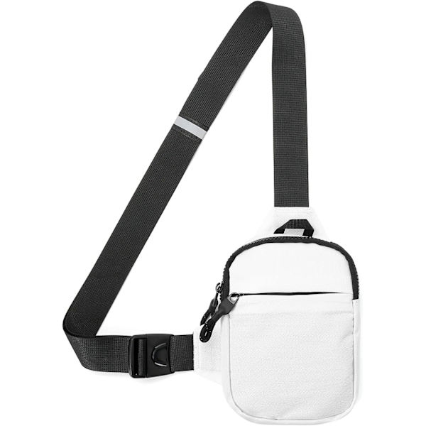 Axelväska, bröstväska, crossbodyväska, vattentät för vandring, resor, utomhussporter White S