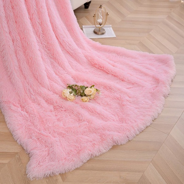 Fuskpälspläde, Supermjuk Lätt Shaggy Fuzzy Filt Varm Mysig Plysch Fluffig Dekorativ filt för soffa, säng, stol