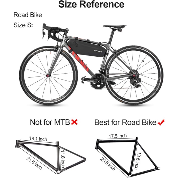 Vattentät cykelramväska Cykelväska Cykeltriangelväska Cykelnedrörsväska Landsvägscykelväska Förvaringsväska Cykeltillbehör, 4L