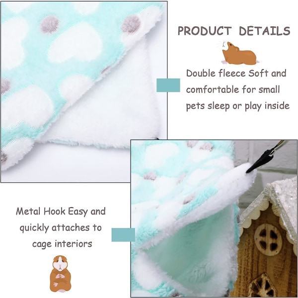 2 stk marsvin hamster og varm seng myk matte sett bur hengekøye matter for rotte ilder marsvin ekorn små kjæledyr