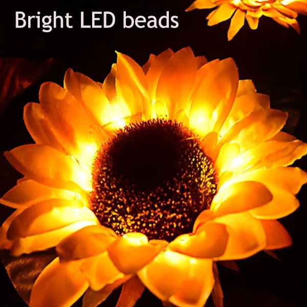LED-aurinkokukkalamput, vedenpitävät puutarhakukkalamput, koristeelliset yövalot polulle, terassille, pihalle 1pc-4 sunflowers-solar model