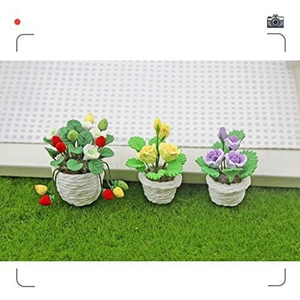 1 st 1:12 Minihus Miniatyr Blomkruka i Keramik Miniatyr Fe Trädgårdsdekor