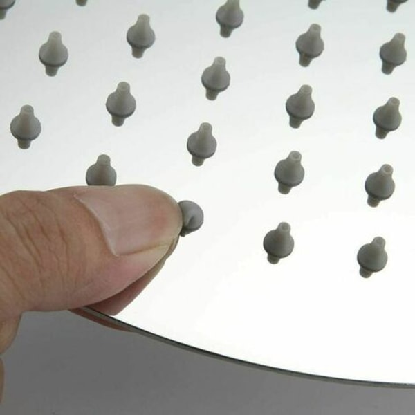 Rustfritt stål dusjhode 20cm rundt dusjhode, universell regndusjhode 1/2\" gjenge, 360° svingbar, 30° tilt, enkel installasjon.