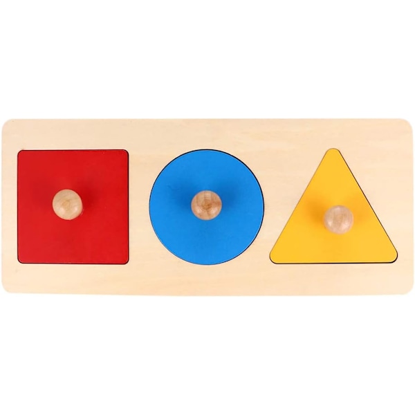 Baby Træ Geometriske Form Puslespil, Montessori Matchende Jigsaw Træ Knop Puslespil 1--4 År Gamle GiAt Aor Småbørn Førskole
