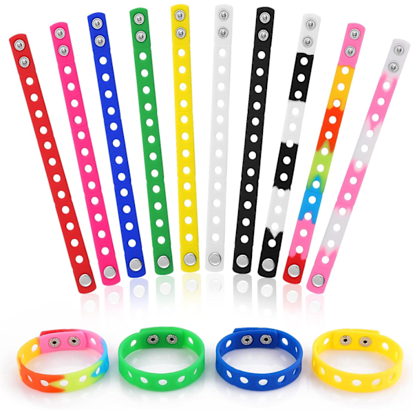 10 st färgglada silikonarmband justerbara gummiband för pojkar flickor simning identifiera födelsedagspresenter festgåvor