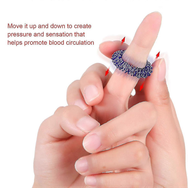 12 stycken Akupressurring Spikiga Sensoriska Fingerringar Massageringar