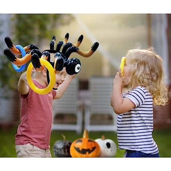 3-pack Jätte Spindel Häxhatt Ringkastning Uppblåsbar Halloween Fest Spel Barn Vuxna Inomhus Utomhus Karneval