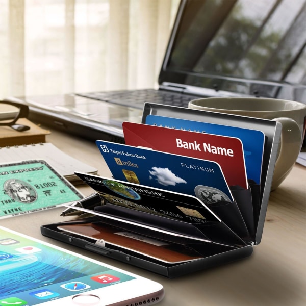 Kreditkortsskyddsplånbok, blockidentitetstjuvar, rostfritt stål case i aluminium