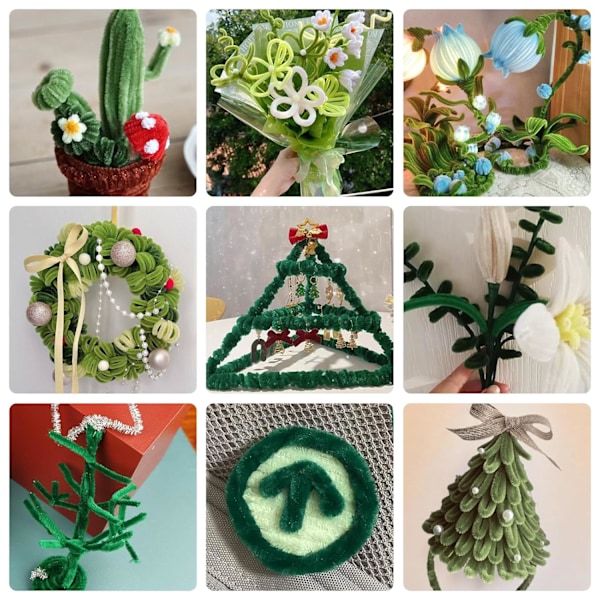 300 kpl putsauslankaa, 3 erilaista keltaista putsauslankaa taivutettavaa pehmeää käsityölankaa 30 cm putsauslankaa chenille-lankaa DIY-projekteihin ja käsityökoristeluun Set 2