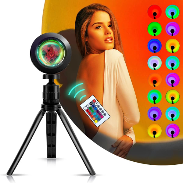16 farver solnedgangslys, LED-projektor RGB-lys