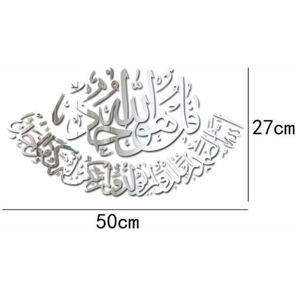 3D-väggklistermärken Muslimska väggklistermärken Vardagsrum Sovrum Muslimsk dekoration Muslimsk dekoration Hem Spegel väggklistermärken Silver