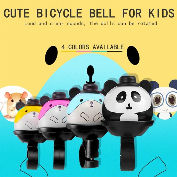 Cykelklocka för barn, 360° roterbar tecknad cykelklocka för flickor, pojkar och vuxna, högt och tydligt ringhorn för cykelstyre