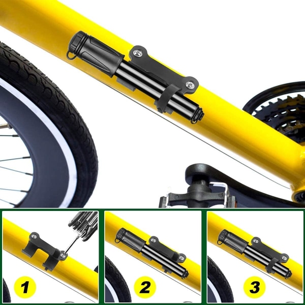 Cykelpump, minicykelpump för väg, kulpumpsnål/ramfäste, minicykeldäckspump