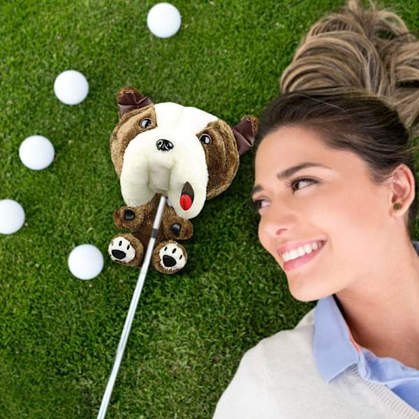 Bruna hundplyschhuvudskydd Utomhus golfträningskit Labrador Retriever huvudskydd