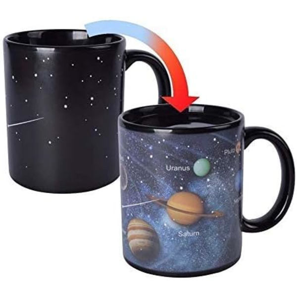 Farveskiftende kaffekop, stjernehimmel porcelænskrus solsystem krus mælke kaffekrus fødselsdagsgave