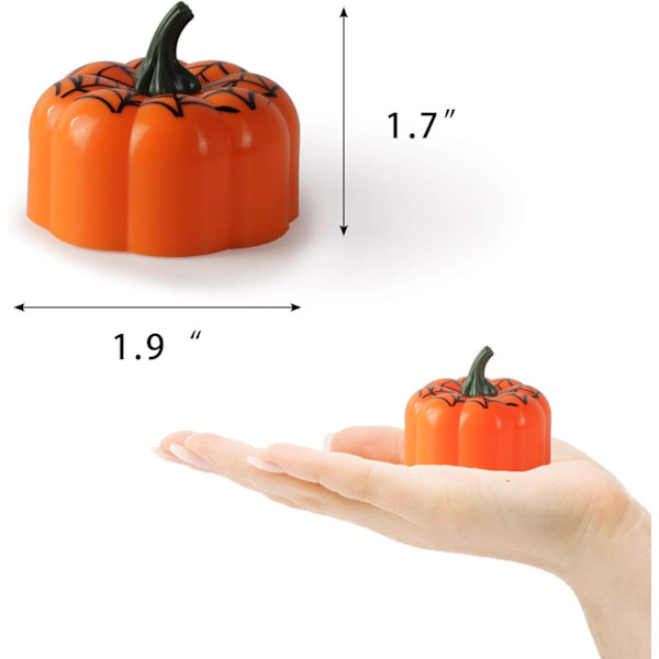 Flickering Pumpkin Tea Lights 12 Pack Flickering LED Pumpkin Lights with Battery Operated Flameless