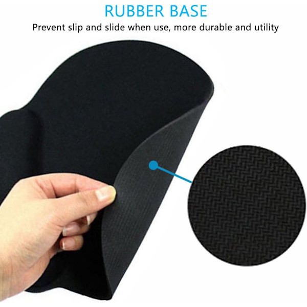 Ergonomisk minneskumspelmusmatta med handledsstöd, lämplig för kontor, datorer, bärbara datorer, hem och spel.