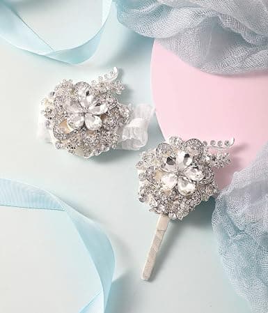 2 stk. Krystal Diamant Bryllupsblomster Sæt Håndled*1 Brud og Bryllupsblomster*1 Brudgom Bryllupsfest