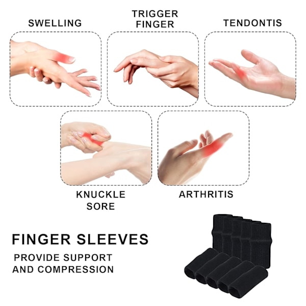 10 Finger Splint Trigger Finger Splint Protector Tumstöd Elastiskt Fingerskydd Kompressionskydd Stöd