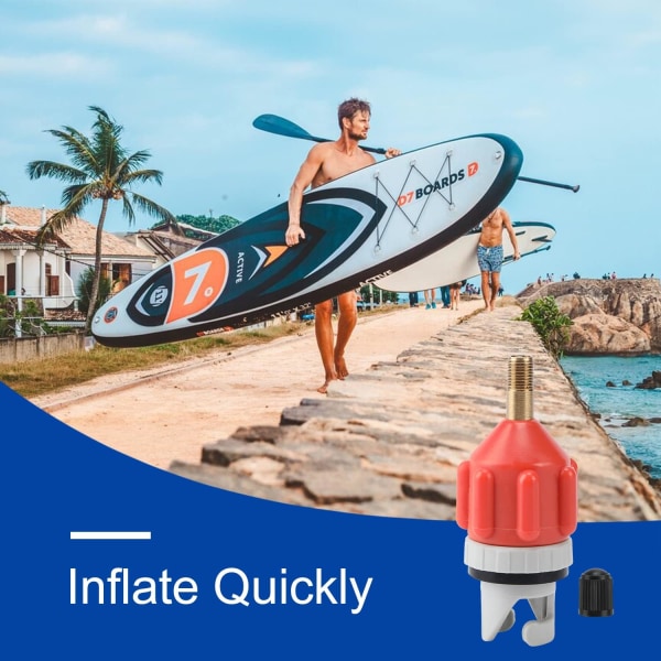 2 stk. SUP pumpe adapter, luftventil konverter adapter til hurtig oppumpning af kanoer, paddle boards, stand up paddles, kajakker