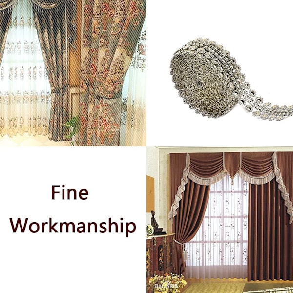 2 st Rhinestone Band Trim Crystal Blomma Rhinestone Kedja Mesh Band Trimmar Syhantverk för DIY Hantverk Tillverkning