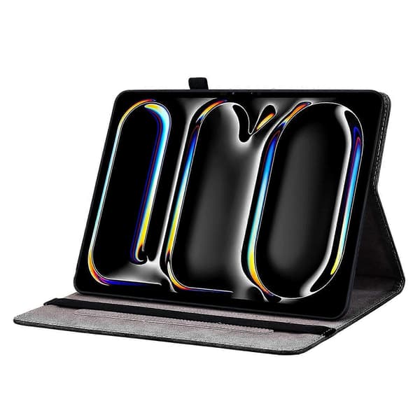Läderfodral med tryckt mönster och kortfack för iPad Pro 11 (2024)