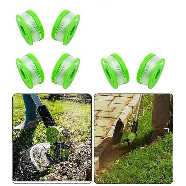 6 stk. RS90121 Nylonspoler Kompatible for Earthwise CST00012 / LST10012 / CST12010 Gressklipper Trådspoler
