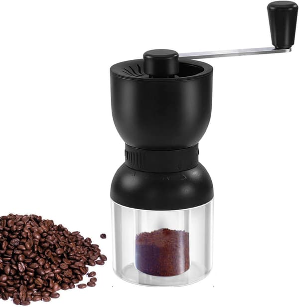 Manuell kaffekvarn kvarn handkaffekvarn justerbar kaffekvarn med keramiska grader två behållare