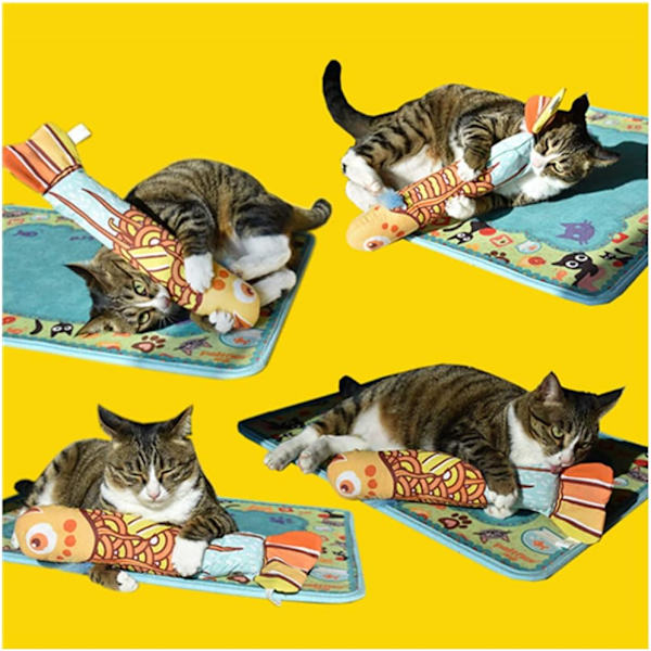 Fisk katt sparkar leksaker för inomhus kattungar, 3-pack