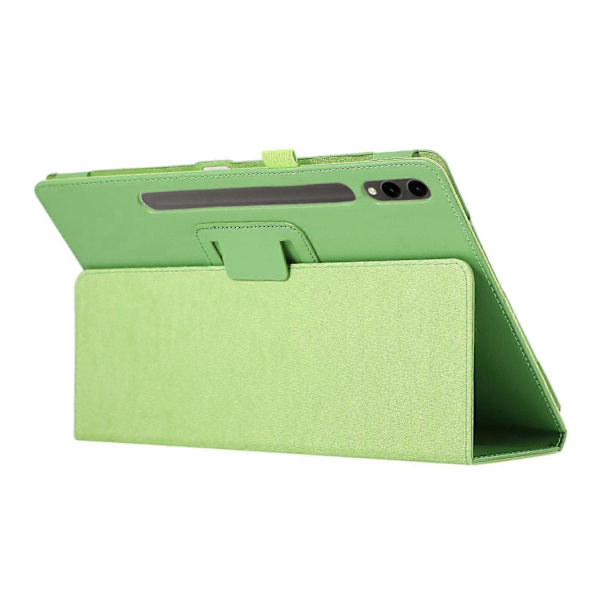 Fodral för Samsung Galaxy Tab S10+ Bi-Fold Ställ Läder Tablettskydd Litchi Textur - Grön
