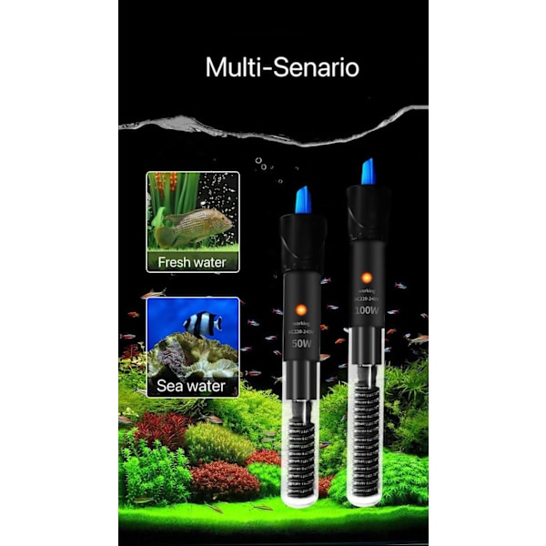 Klassisk Akvarievarmer til Fisk og Skildpadde Tank 50W (Y1-50W)