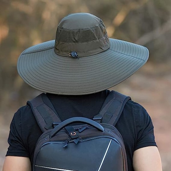 Super Wide Rim Bucket Hat UPF50+ Vattentät solhatt för fiskevandring och camping
