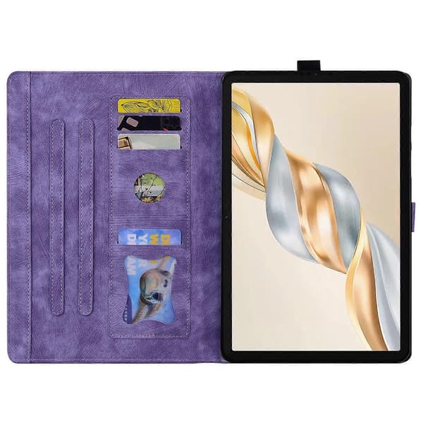 For Honor Pad X9a/Pad X9 Pro Etui Kortpladser Læder Tablet Stand Folio Cover Blomst Kat