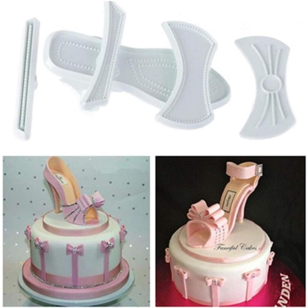 9 Pcs High Heels Shoes Cake Cutter Mold Craft Fondant Baking Mould (2 Set)