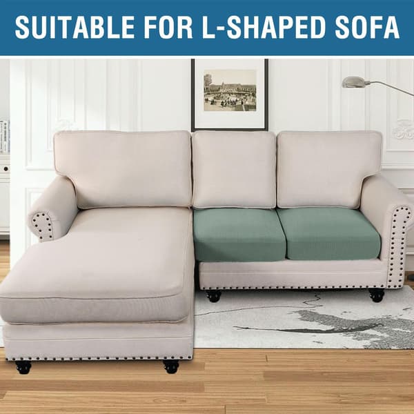 Strekkbart sofaputetrekk Sofapute Møbelbeskytter Sofatrekk med elastisk bunn Små ruter (2 deler, salviegrønn) 1 Seater*2 Sage