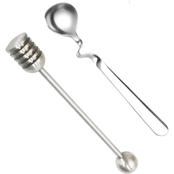 Syltsked Honungssked Rostfritt Stål 2st, Honungssked Honungsomrörare Rostfritt Stål för Sylt, Yoghurt, Honung, Sirap