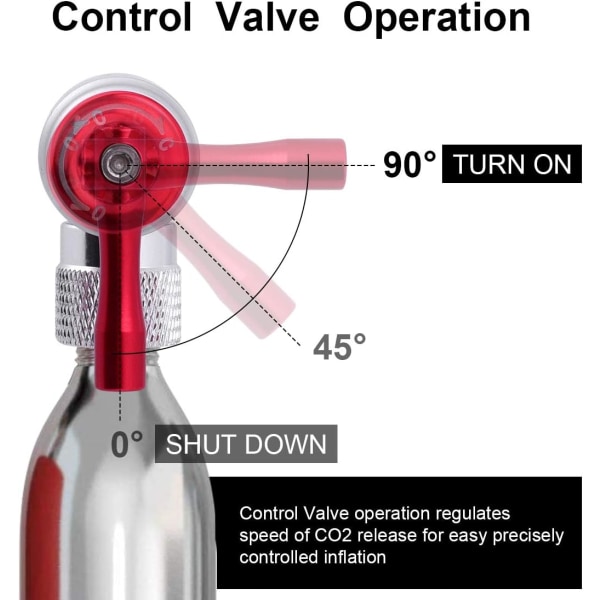 Koldioxidcykelpumpar för landsvägs- och mountainbikes, snabb och enkel ventil kompatibel med cykelpumpar,