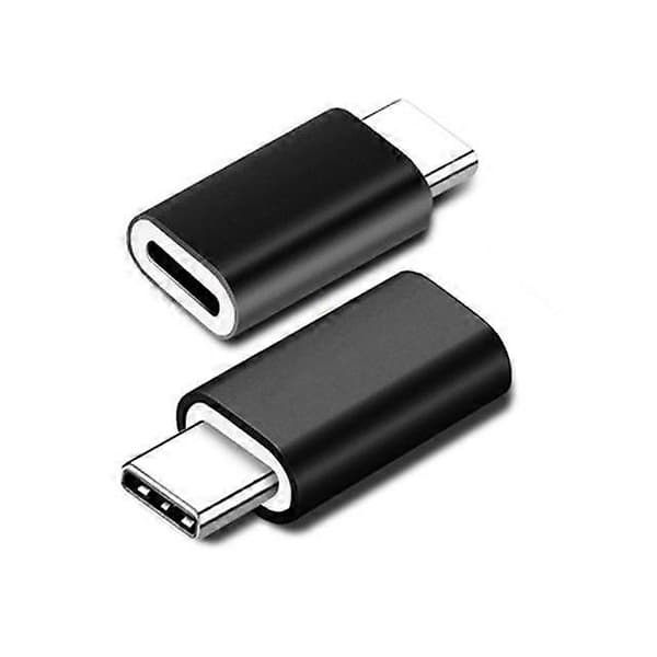 8-pin Lightning hunn til USB-C Type-C hann ladekabeladapter - Svart