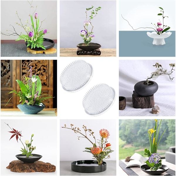 Blomstergroda, 2 stycken Runda Transparenta Plastblomstergrodor med 3 Sugkoppar för Blomsterhantverk